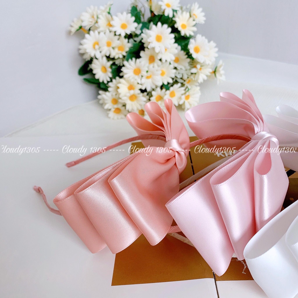 Cài tóc/Bờm tóc nơ ruy băng 3 tầng mềm mại bảng lớn