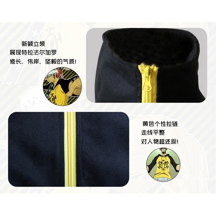 Set Áo Choàng Và Quần Dài Hóa Trang Nhân Vật Trafalgar Law Trong One Piece 2 Tuổi