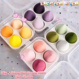 Hộp 4 bông mút trang điểm hình trứng