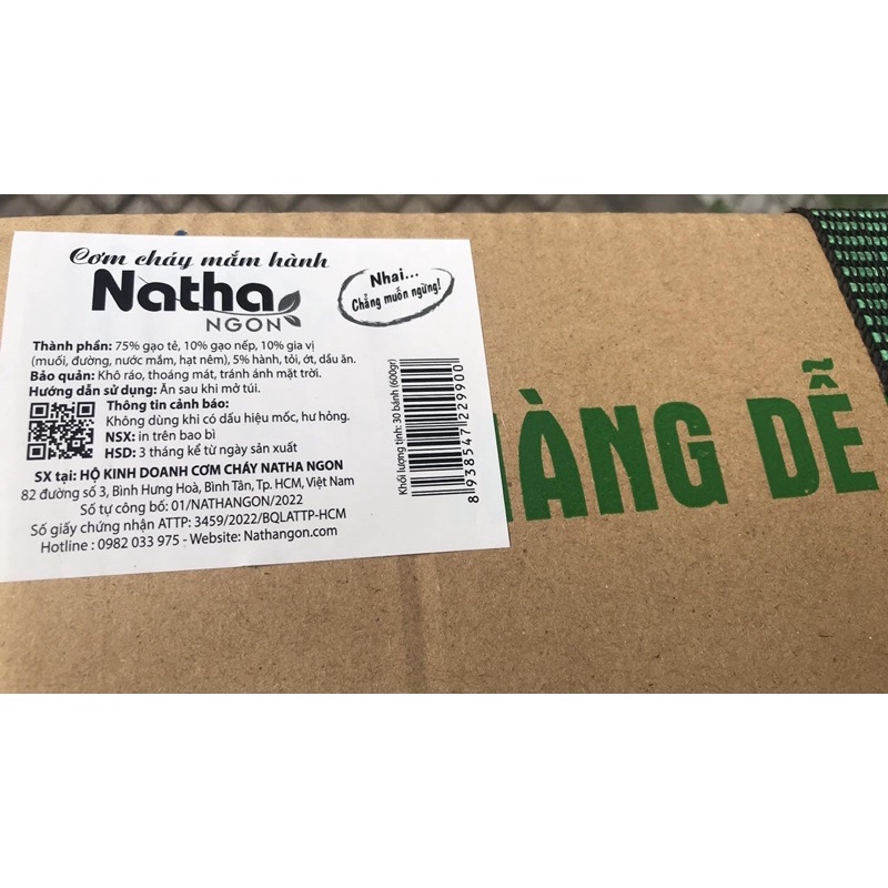 Cơm cháy mắm hành Natha Ngon