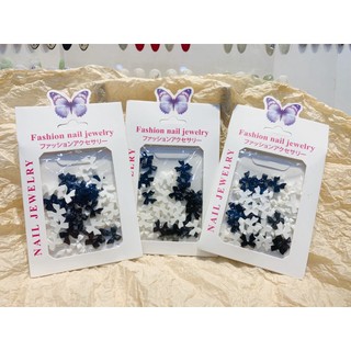 Charm nơ đen-trắng đính móng 50 cái