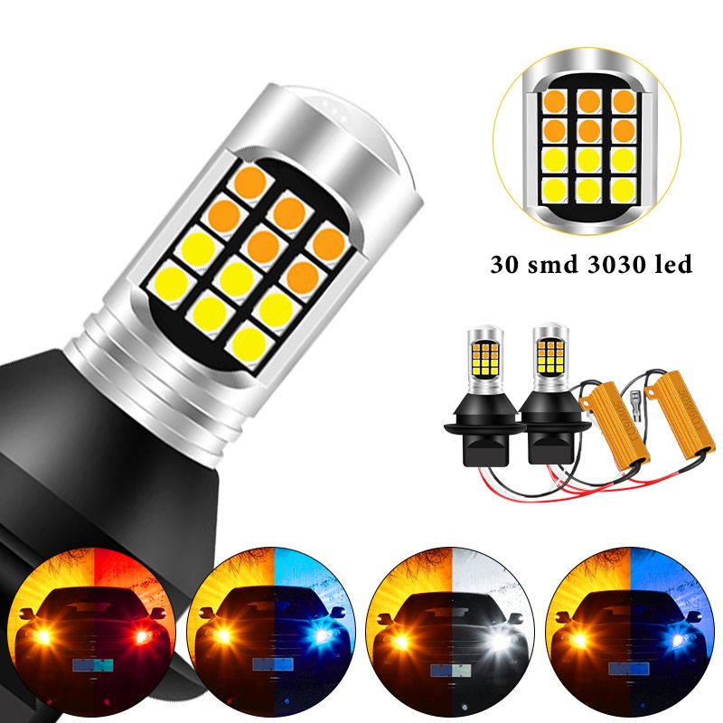 Bộ 2 Đèn Tín Hiệu Ban Ngày BA15S 1156 p21w BAU15S PY21W T20 W21W 7440 30LED