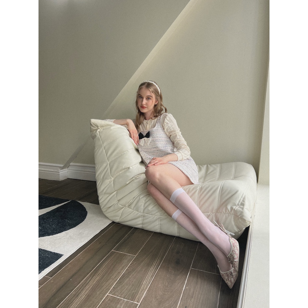 TIFFANY STUDIOS - Đàm Babydoll Tweed Dáng Xòe Tím Lilac - BARBARA DRESS