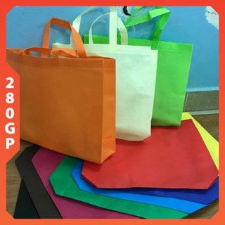 Túi Vải 2 quai hàng dầy chịu tải 20kg, túi vải không dệt ép nhiệt, tái sử dụng, không logo