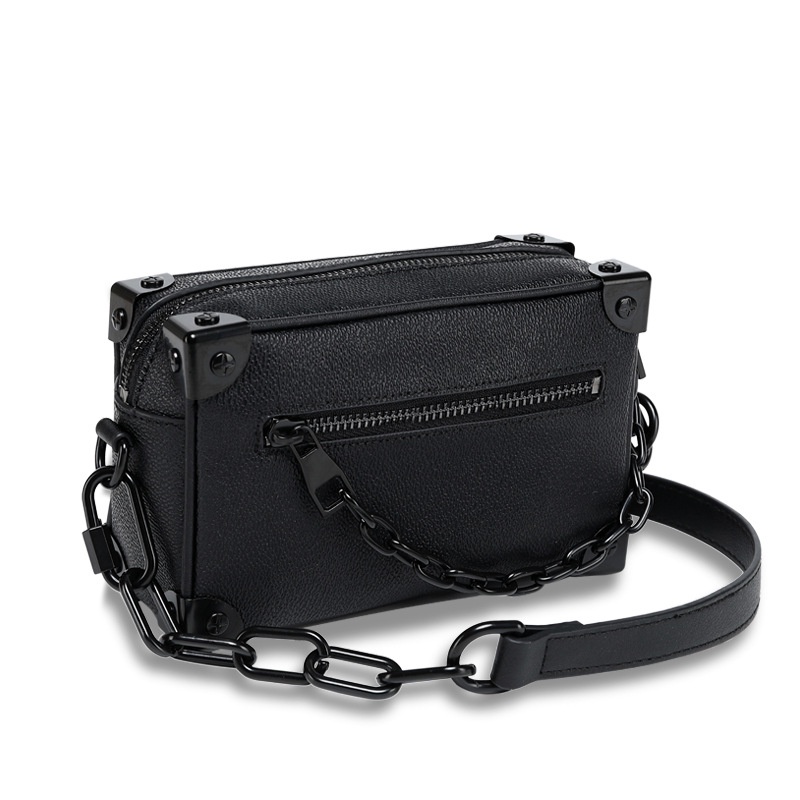 Túi Hộp Đeo Chéo Thời Trang Nam Nữ Kèm Xích Quảng Châu Cao Cấp