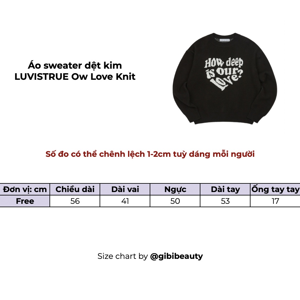 Áo sweater dệt kim LUVISTRUE Ow Love Knit
