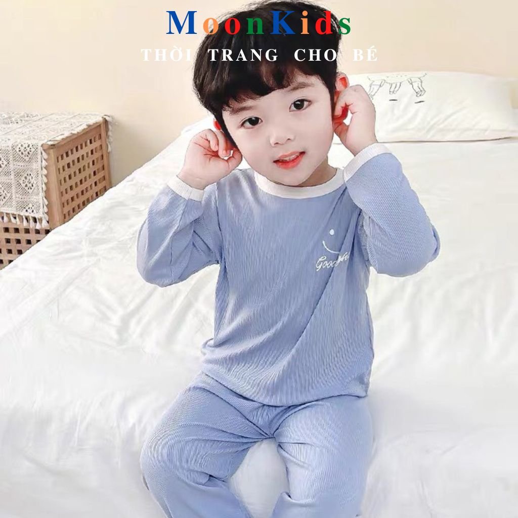 Bộ Thu Đông Dài Tay Len Tăm dành cho bé trai bé gái từ 7-27kg,họa tiết đơn giản dễ thương có sẵn giao ngay