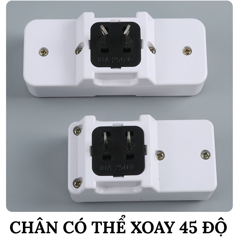 Ổ Cắm Chuyển Đổi 3 Chân Sang 2 Chân, Kèm Công Tắc Tiện Lợi 2000W Chống Cháy  SONHOUSE