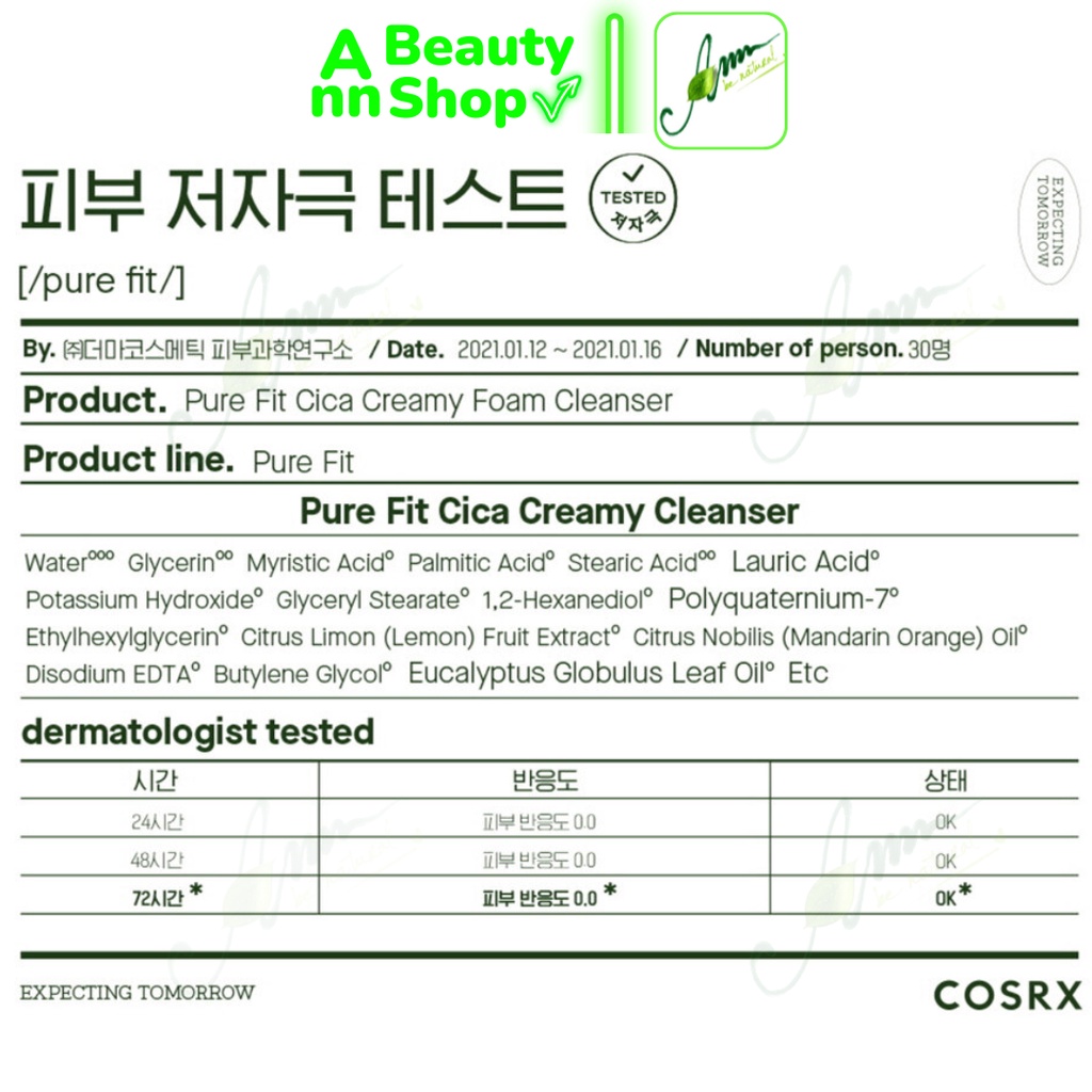 Sữa Rửa Mặt Cosrx Cica Creamy Foam Cleanser 150ml