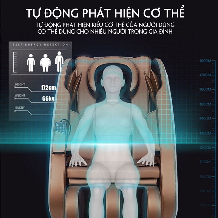 Ghế Massage Toàn Thân Cao Cấp HP01 Túi Khí 12 Điểm Xoa Bóp, Ghế Massage 3D Toàn Thân Có Sưởi Hồng Ngoại Giảm Đau Nhức