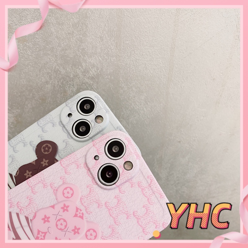 Ốp Điện Thoại Họa Tiết Gấu &amp; Gạch Cho iPhone 6s 6splus 7 7plus 8 8plus X XS XSMAX 11 12 Pro Max Plus Promax-432