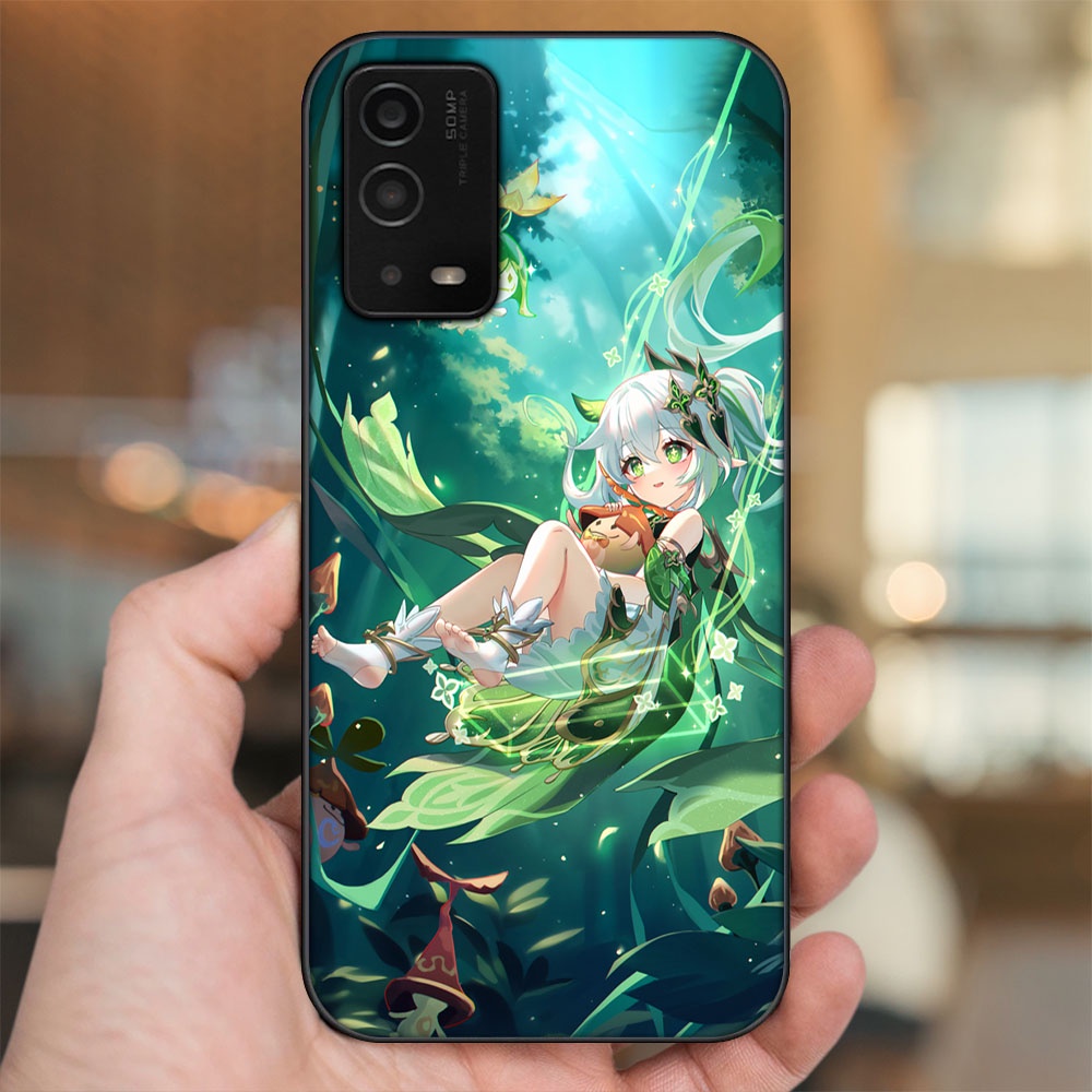 Ốp lưng Oppo A55 4G, A55 5G viền đen in hình Nahida Genshin Impact