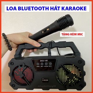 Loa Bluetooth Hát Karaoke SKD -106 Tặng Kèm Mic Nghe Nhạc Cực Đã Âm Bass Cực Mạnh Loa Bluetooth Mini