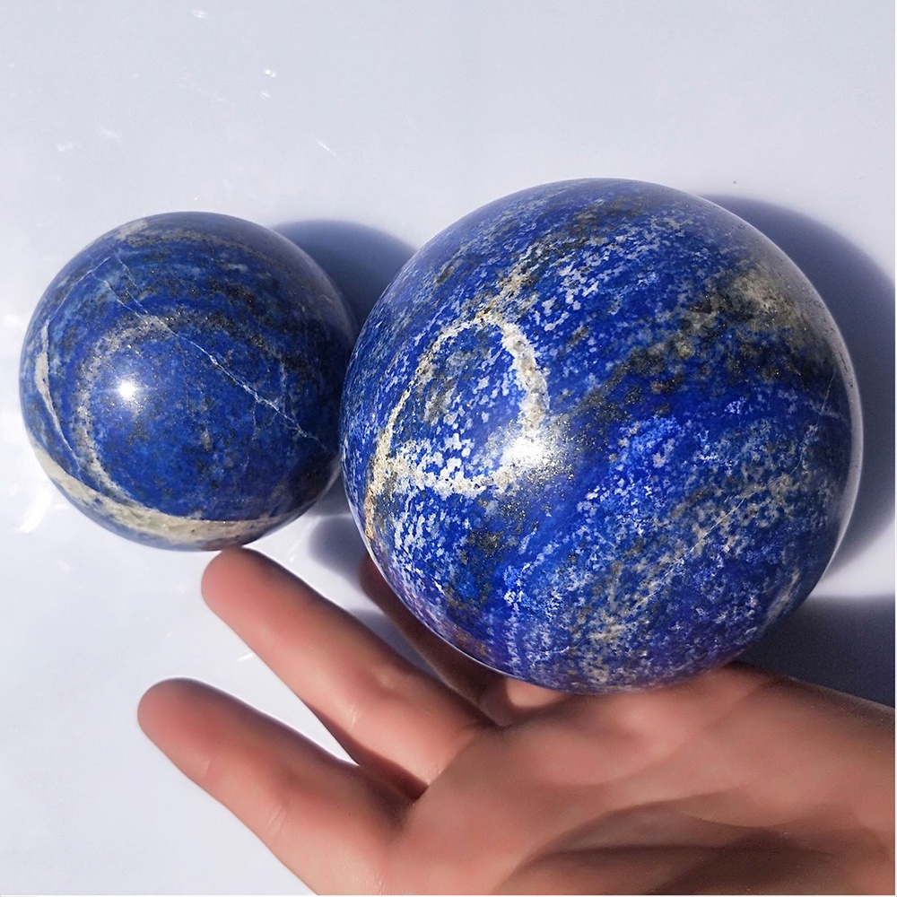 Quả Cầu Pha Lê Tự Nhiên lapis lazuli Đánh Bóng massage Khoáng Tinh Tế Trang Trí Nhà Cửa Bộ Sưu Tập Lưu Niệm