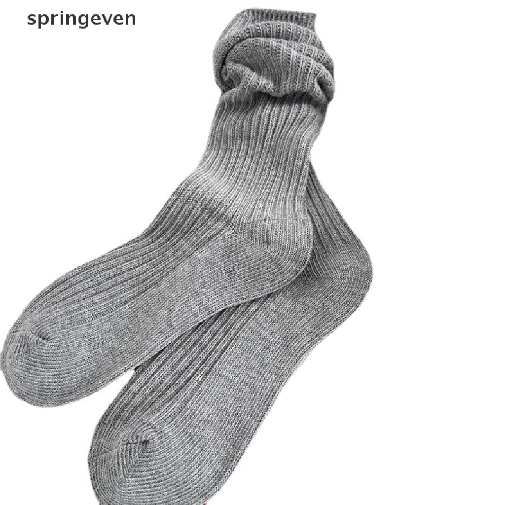 1 Đôi Vớ Cotton Dài Màu Trơn Thời Trang Harajuku Đường Phố Dành Cho Nữ