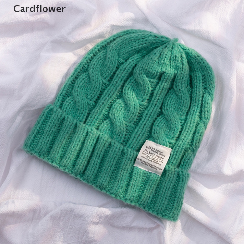 &lt; Cardflower &gt; Mũ Len Beanie Dệt Kim Giữ Ấm Mùa Đông Cho Cặp Đôi Nữ