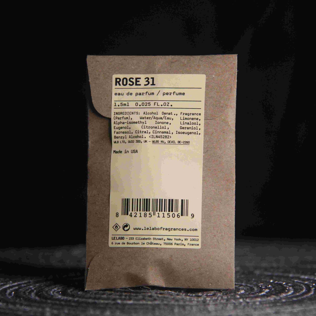 Nước hoa mini Le Labo Rose 31 1.5ml nhỏ nữ nam Hương thơm