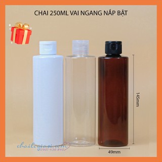 Chai nhựa 250ml vai ngang nắp bật