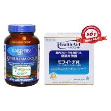 Combo tăng cân Tảo mặt trời Spirulina Gold Plus Mỹ hộp 360 viên + Men vi sinh Bifina Nhật Bản R 60 gói 2024