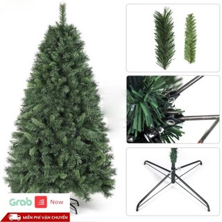 Cây Thông Noel tán dày 1,8m và 1,5m 2 Loại Lá, xanh đầu tròn, Hàng Loại Đẹp Tặng Kèm Phụ Kiện