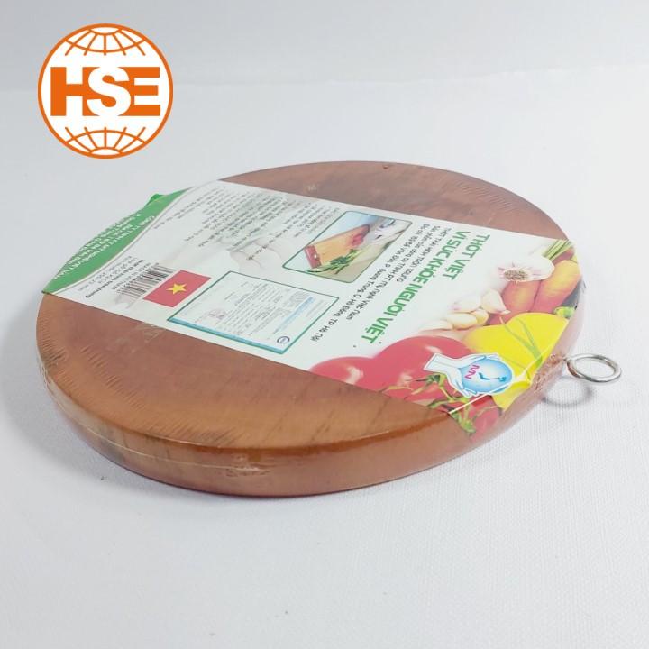 Thớt thái gỗ Xà Cừ hình tròn trung  thớt gỗ nguyên khối - HSE