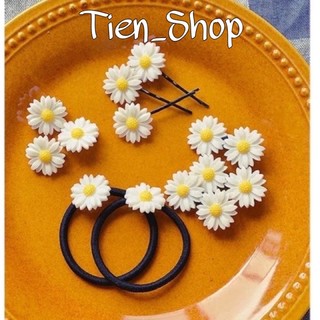 🍃 COMBO KẸP TÓC DÂY CỘT TÓC HOA CÚC DAISY TIỂU THƯ🍒