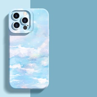 Ốp Điện Thoại TPU Họa Tiết Bầu Trời Xanh Cho iPhone 14 14pro 14Plus 14prm 13 13pro 13prm 11 7Plus 8Plus Xr XS 12 Pro Max