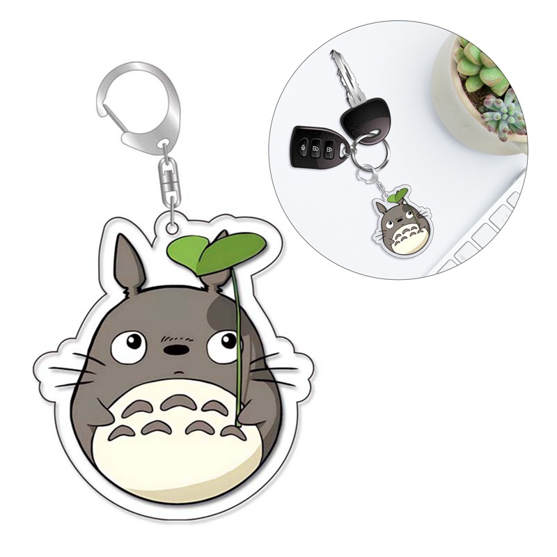 Móc Khóa Kim Loại Acrylic Trong Suốt Hình Totoro 12 Phong Cách