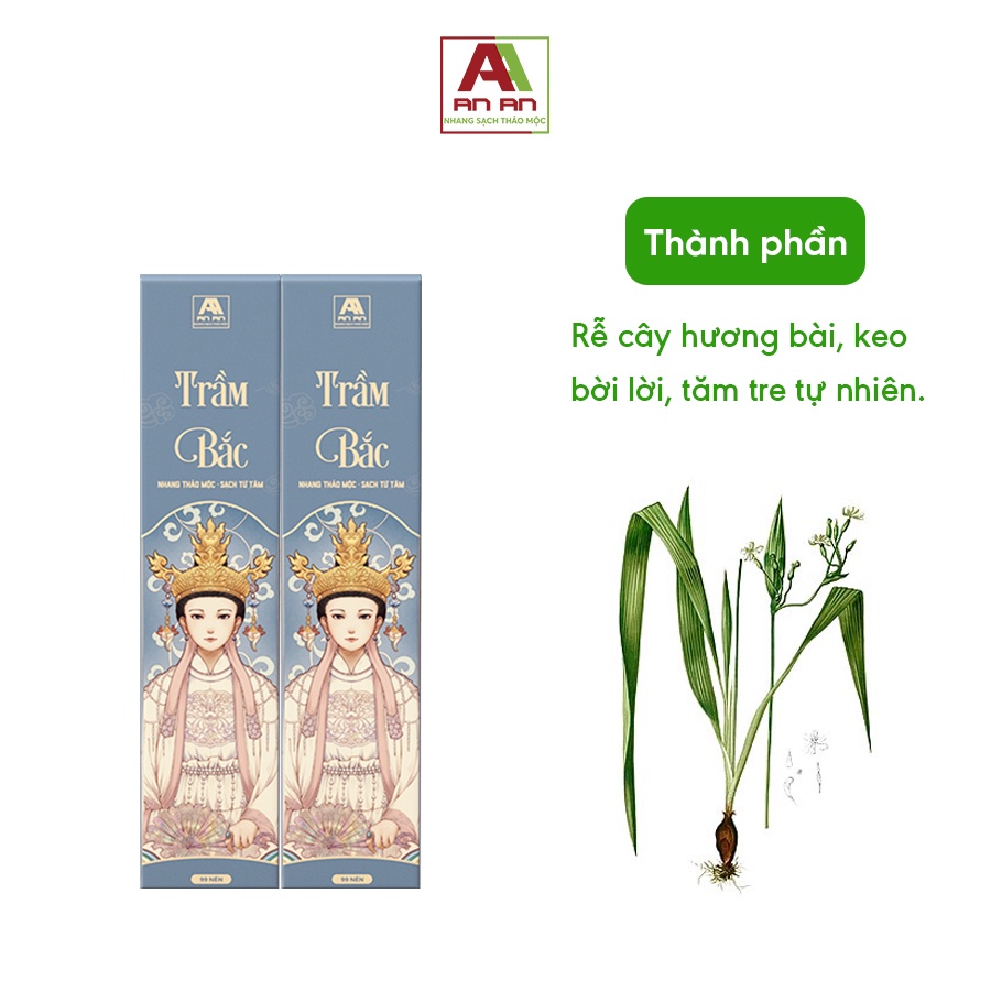 Nhang mùi tết Bách Thảo, Trầm Bắc, Quế Chi ít khói không hóa chất chiết xuất hoàn toàn từ thiên nhiên