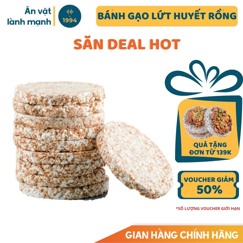Bánh gạo lứt không đường 1994food, ăn kiêng giảm cân tập gym, dành cho người tiểu đường, bà bầu ăn vặt 150gram