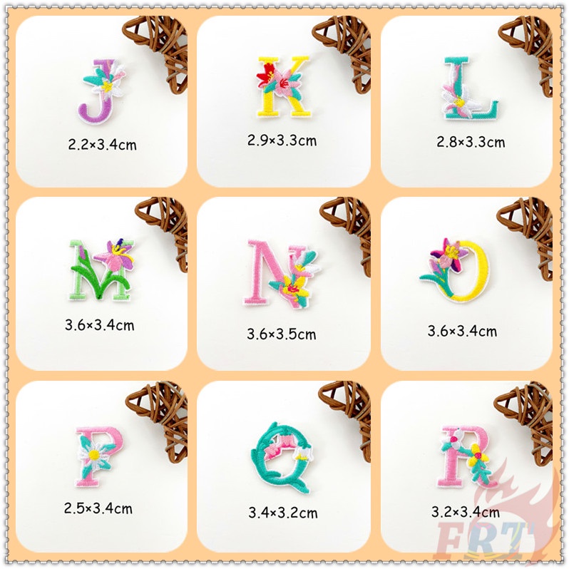 ❣️1 Sticker Ủi Thêu Hình Hoa Và Chữ Cái ❣️ Sticker Ủi Thêu Chữ "Your Name"