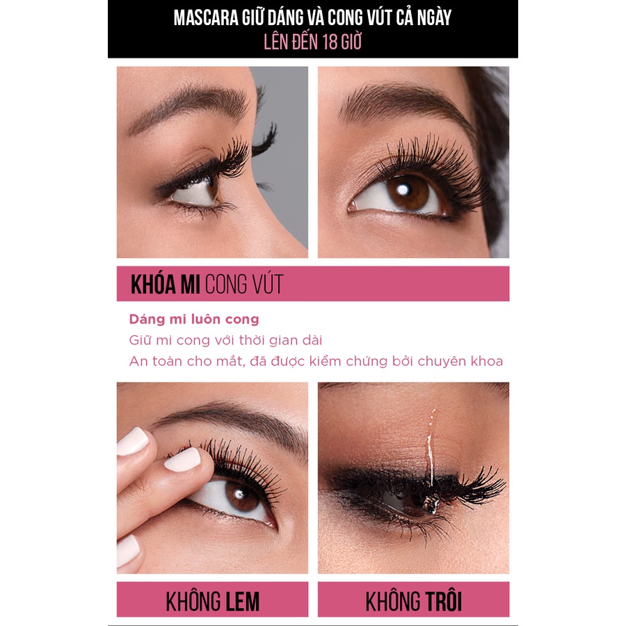 Mascara Maybelline Volum’ Express Hyper Curl Làm Dài Và Cong Mi, Không Lem Không Trôi 9,2M