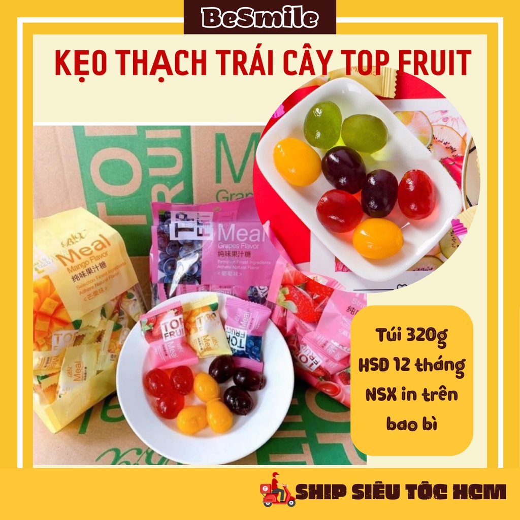 Kẹo Dẻo Trái Cây Top Fruit Mix Đủ Vị Gói 320gram, BESMILE