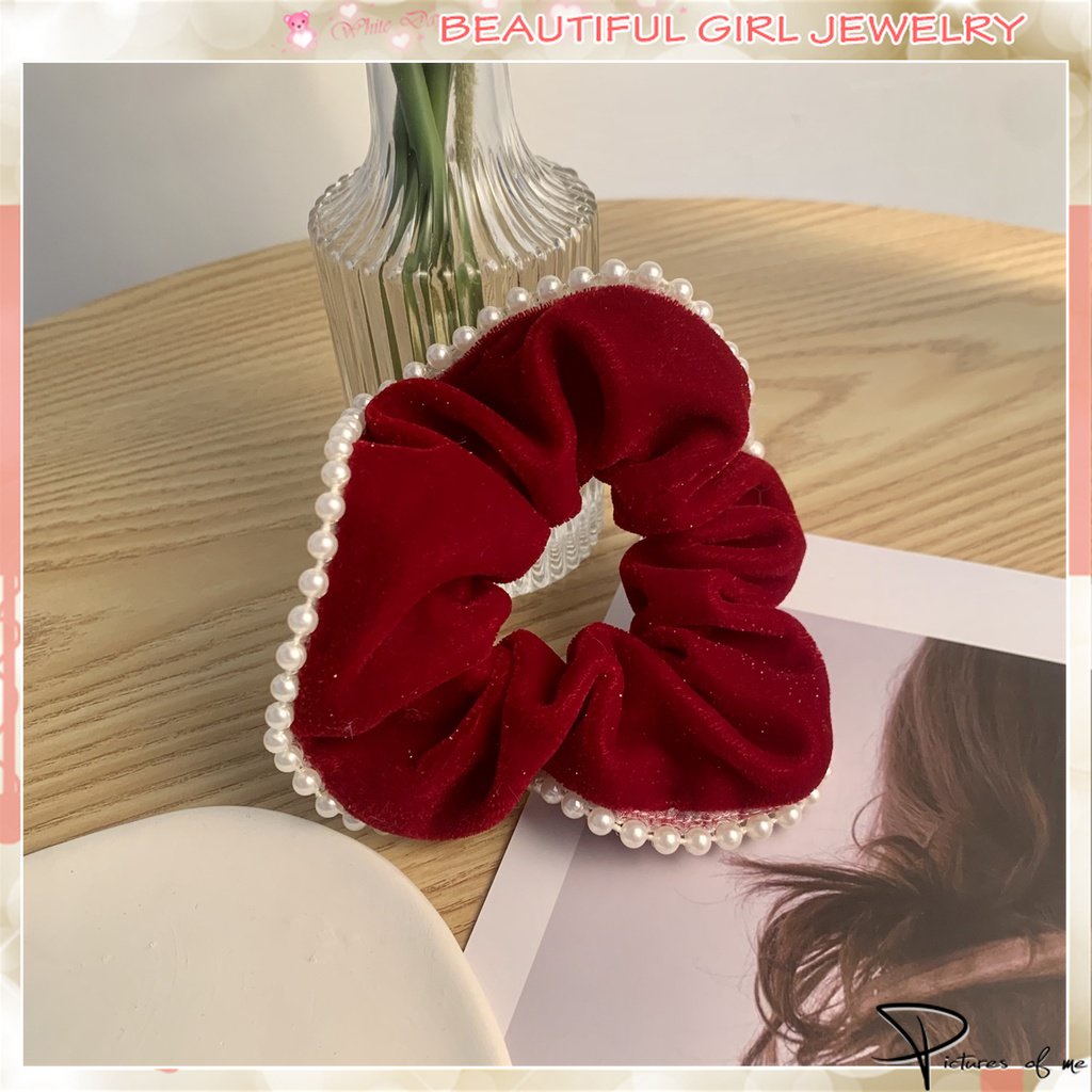 Dây Buộc Tóc Vải Satin Cao Cấp Đính Ngọc Trai Thời Trang 2022