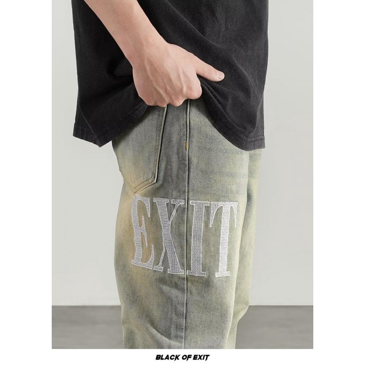 Quần Jean Dài Dáng Ôm Thêu Họa Tiết Phong Cách Âu Mỹ Thời Trang Cao Cấp Cho Nam Và Nữ