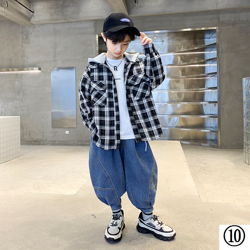 Áo Sơ Mi Caro Tay Dài Dáng Rộng Thời Trang Xuân Thu 2022 Mới Cho Bé Trai