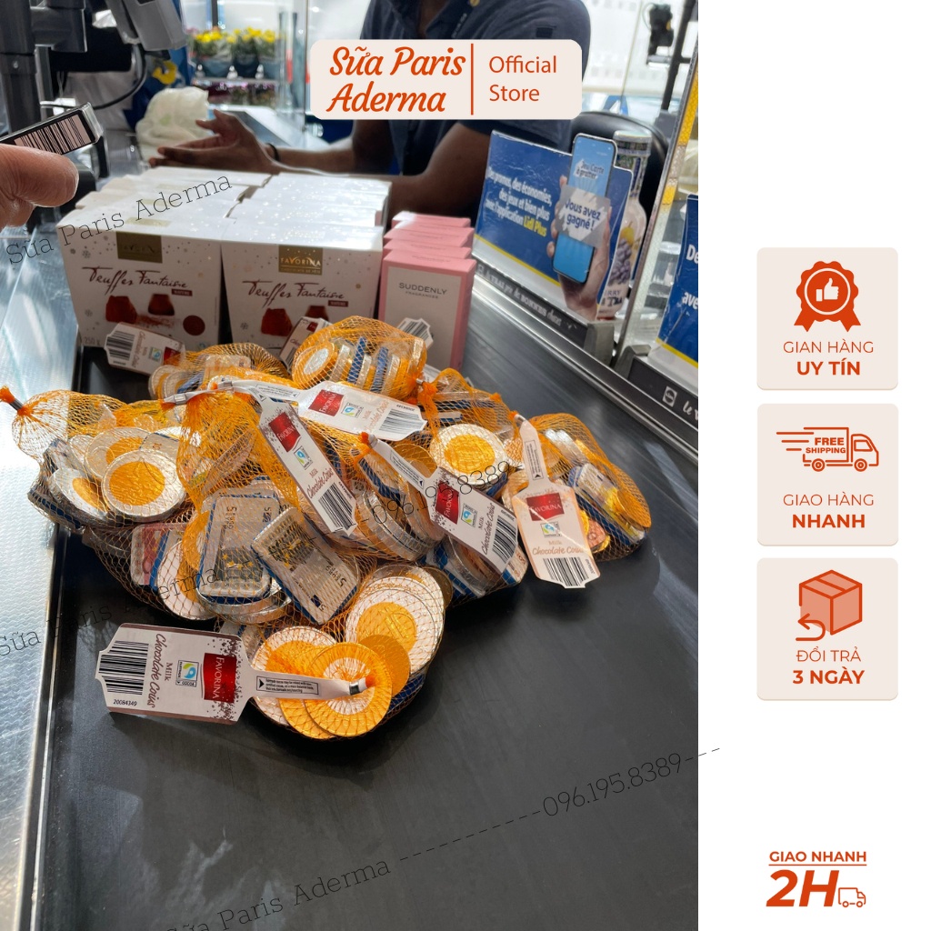 Socola Pháp hình đồng tiền euro- hàng chuẩn pháp_Sữa Paris Aderma.