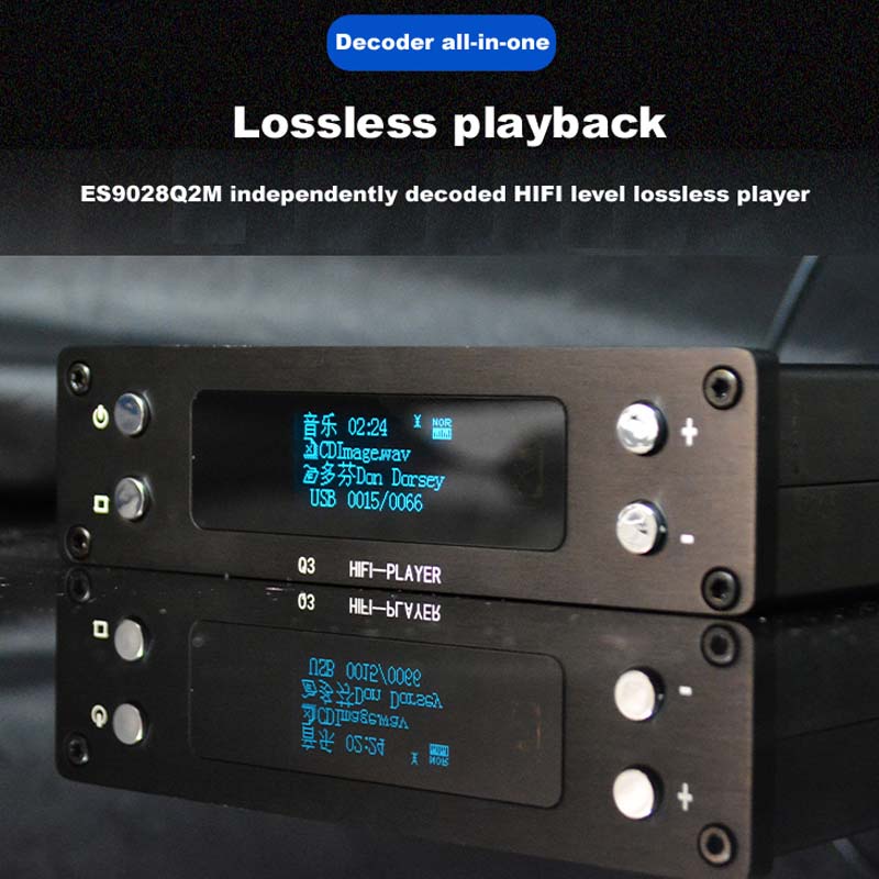 Máy Nghe Nhạc Q3 Bluetooth 5.0 HIFI ES9028 Giải Mã 24Bit 192k USB DAC Hỗ Trợ APP COA OPT