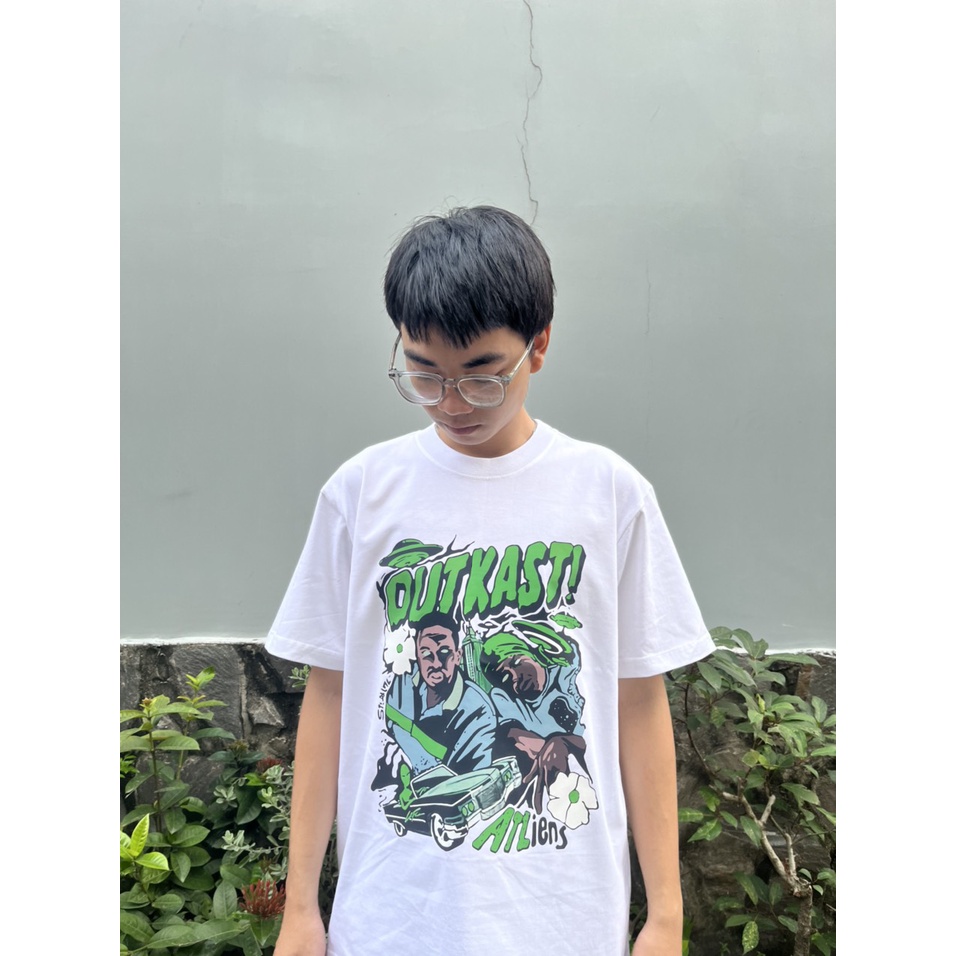 Áo thun tay lỡ unisex nam nữ trơn OUTKAST HIPHOP cotton form rộng oversize nhiều màu phong cách ulzzang