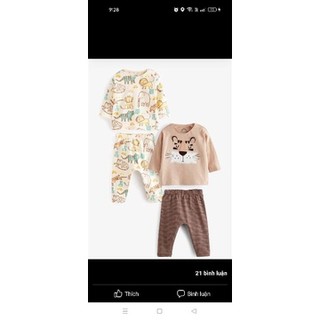 Set 2 bộ cotton bé trai dài tay