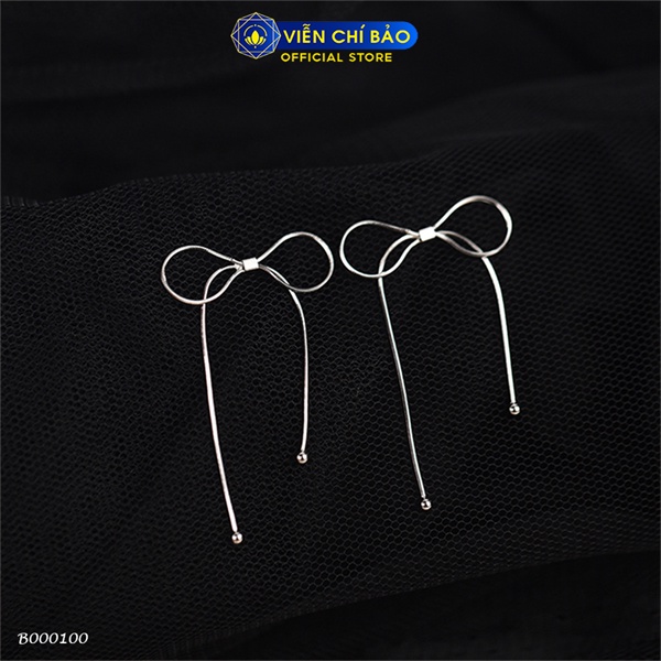 Bông tai bạc nữ Nơ Tiểu Thư chất liệu bạc 925 thời trang phụ kiện trang sức Viễn Chí Bảo B000100