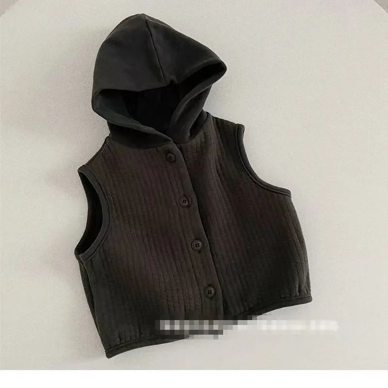 Quần áo trẻ em Áo Khoác Sát Nách Có Mũ Trùm Kiểu Hàn Quốc Thời Trang Xuân Thu  Cho Bé áo khoác bé trai áo khoác bé gái