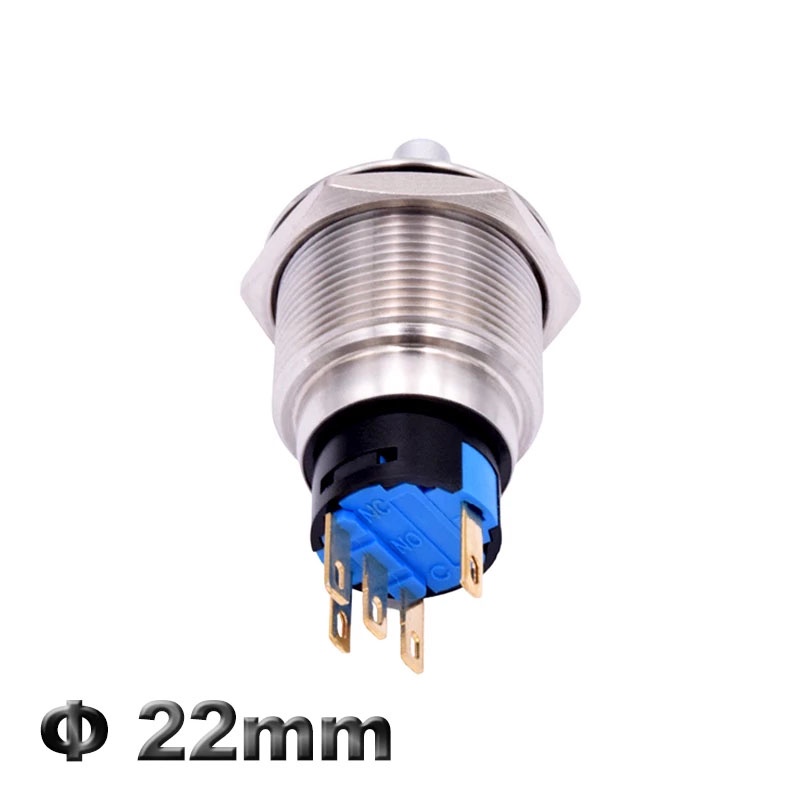 Công Tắc Nút Xoay Bằng Thép Không Gỉ Chống Nước 22mm 2 3 Postion 1NO1NC 2NO2NC 12V 220V Màu Xanh Lá