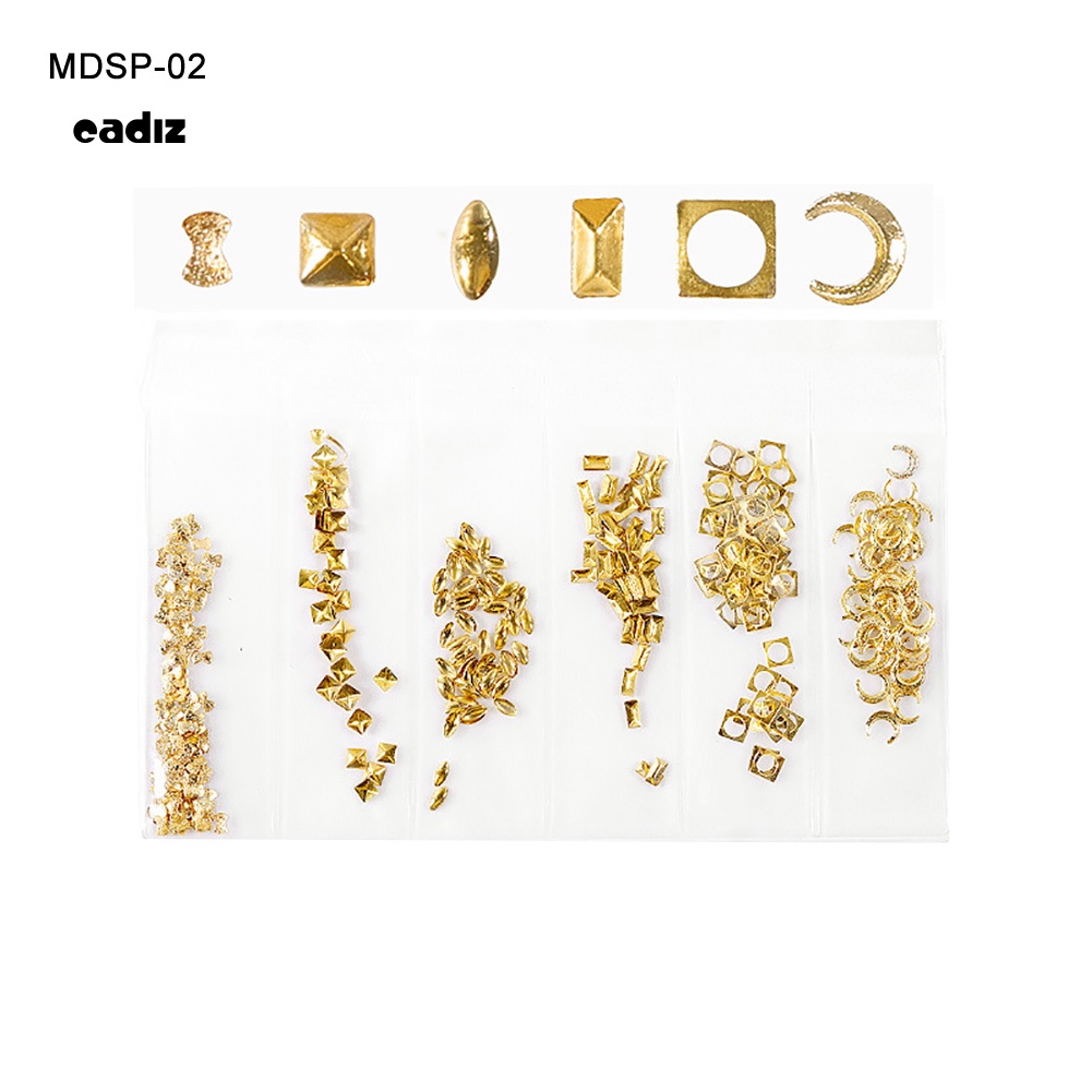 Hộp Phụ Kiện Đinh Tán Kim Loại Hình Trăng Sao Trang Trí Móng Nghệ Thuật