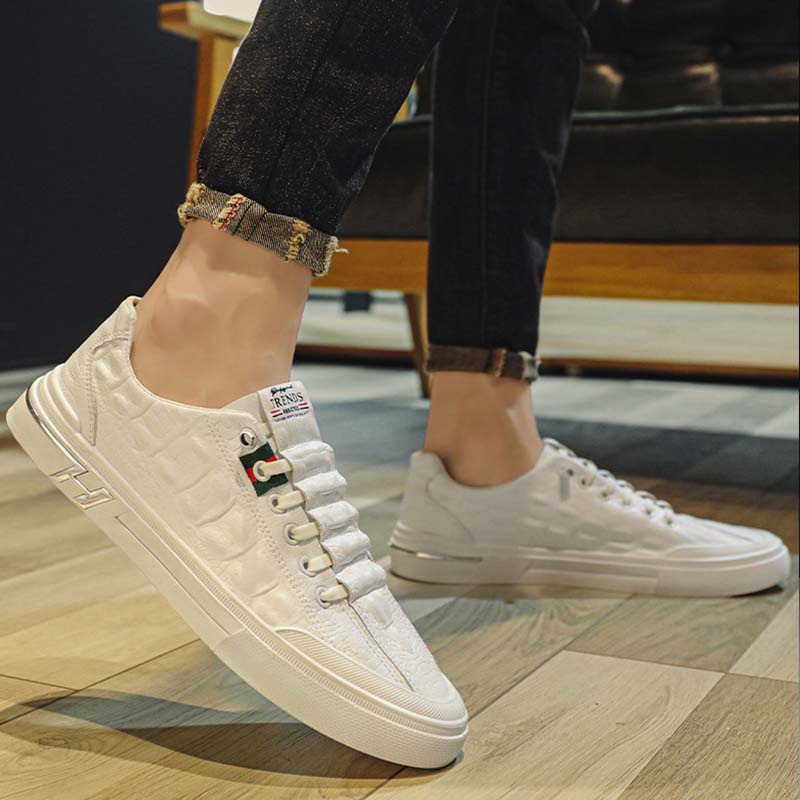 Giày Sneaker Nam, Giày Da Nam Cao Cấp Vân Cá Sấu HOT 2023