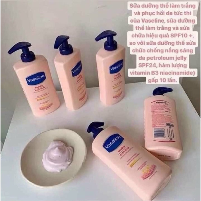 Sữa Dưỡng Thể Vaseline Healthy White Even Tone Sáng Da Tức Thì - Hàng nội địa Mỹ 400ml