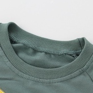 Mã 6724 áo nỉ da cá mỏng màu xanh thêu đắp hình khủng long của Malwee cho bé trai