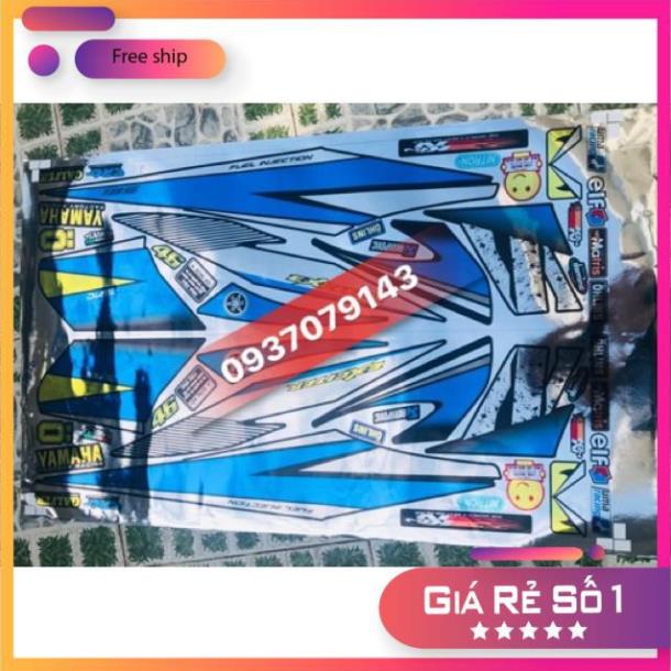FREE SHIP + QUÀ TẶNG Tem rời xe Exciter 2010 chất liệu Crom xanh đen