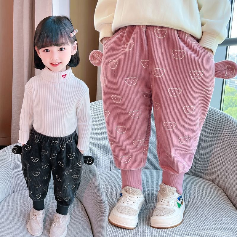 Quần Legging Vải Nhung Kẻ Sọc Phong Cách Nhật Hàn Thời Trang Xuân Thu Mới 2022 Cho Bé Gái