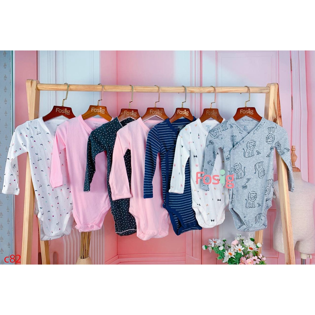 Bodysuit Tay Dài Cài Hông Bé Gái Cter - Đen Chấm Bi